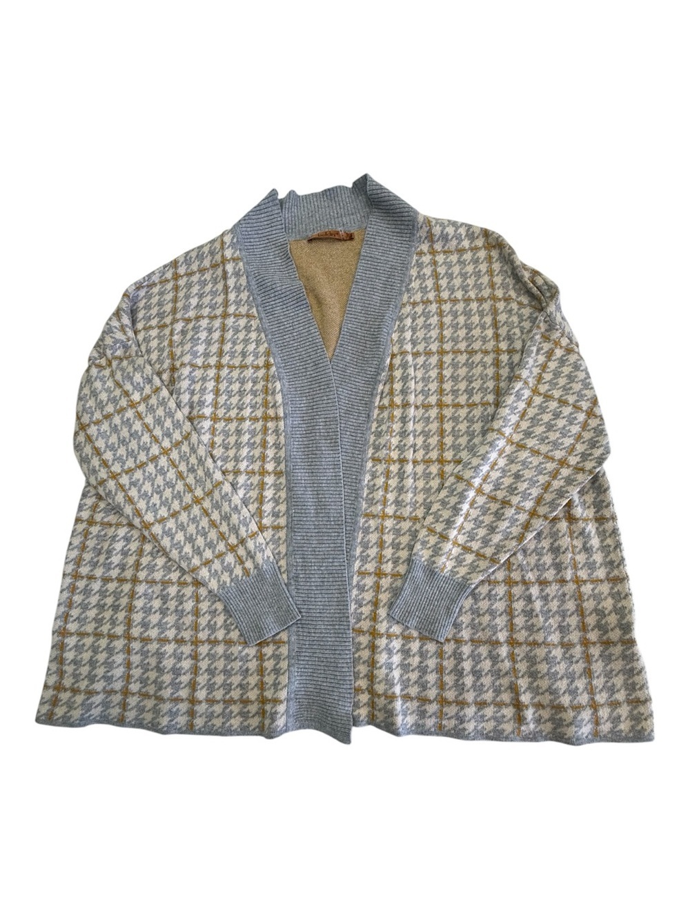 Belldini Houndstooth Cardigan Sweater Size L